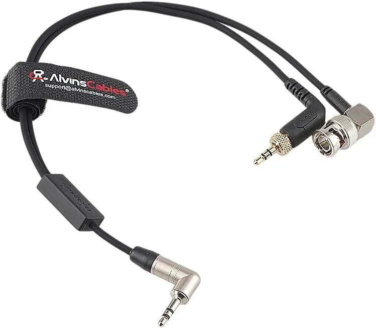 Tentacle Sync Timecode Y-Cable, 3.5mm TRS to BNC Lock TRS for Sony FX6 FX9 F55, Rode Wireless Receiver Ultra-Soft 25cm 10 inches