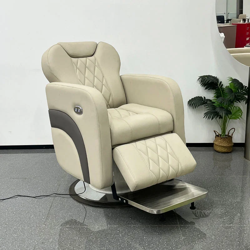 High Quality Electric Reclining Barber Chair with Customizable LOGO 180° Flat Lying Salon Chair