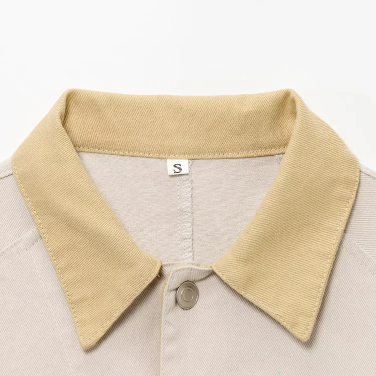 

ZBZA Spring New Women's Faion irt Jaet with ket Design Loose Fit Long Sve Pure Color Button Closure