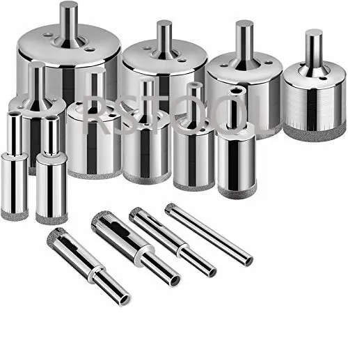 6-50Mm Kim Cương Khoan 15 Cái Lỗ Cưa Bộ Cho Kính Gốm Sứ Ngói Đá Cẩm Thạch Đá Hoa Cương Rỗng lấy Lõi Tẩy Dụng Cụ