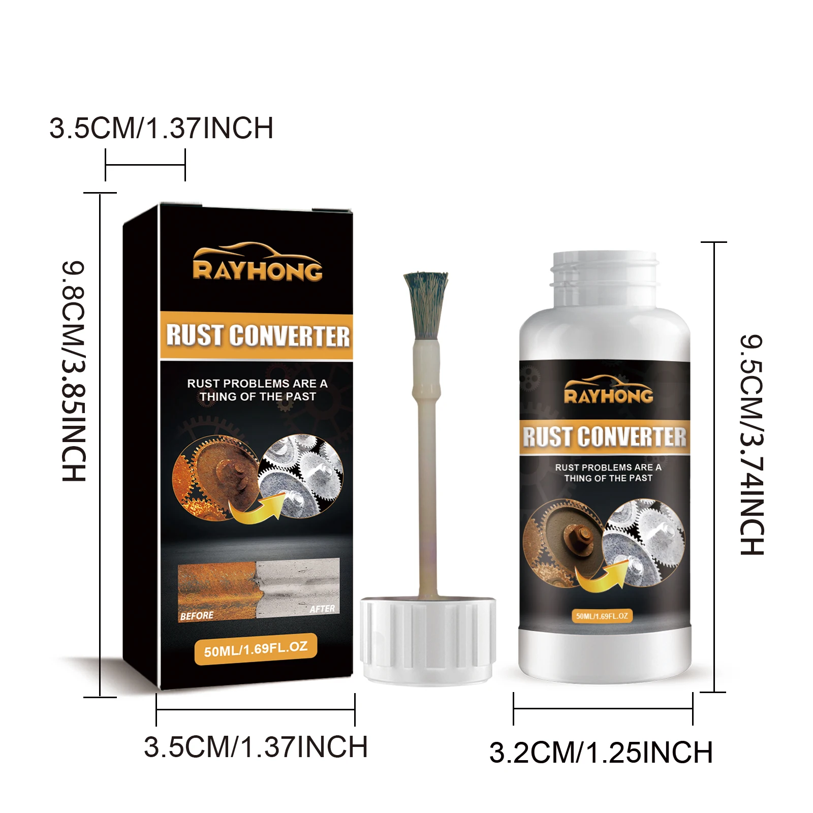 Automobile Rust Remover Primer Metal Rust Conversion Agent UV Resistant Corrosion-Resistant Primer Metal Surface Car Maintenance