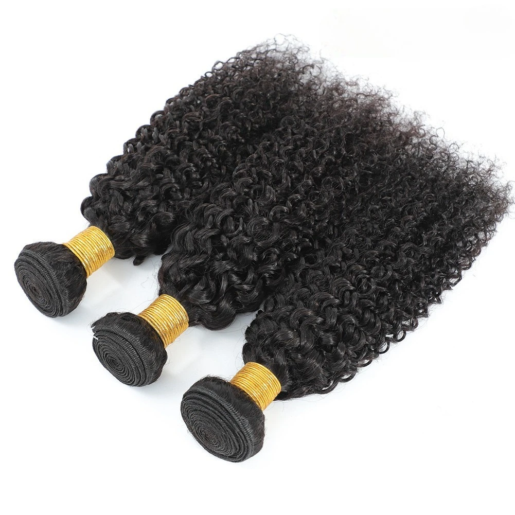 Jerry Curly Echthaarbündel für Frauen 30'' 12A 100% Unverarbeitetes Brasilianisches Jungfrauenhaar Remy Doppelschicht-Haarverlängerungen 100G/Bündel – Detail 3