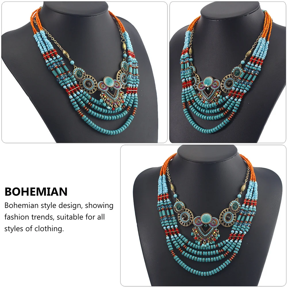 

Bohemian Vintage Style Handmade Beads Necklace For Women Assorted Colors Jewelry Pendant Chain Fashion Trend Party Beach Daily