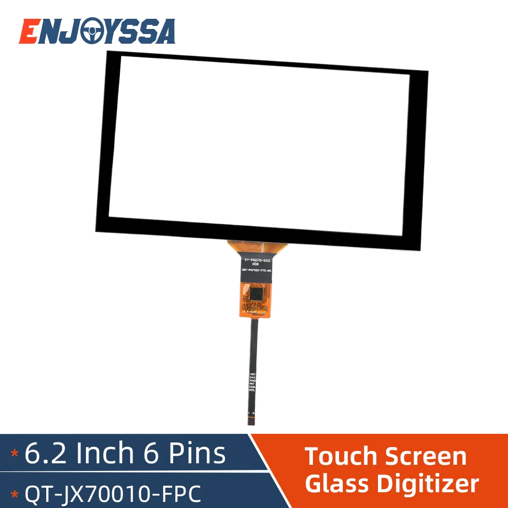 

6.2 Inch 6 Pins Glass Touch Screen Digitizer 155*88mm For Variety Android Car Radio Navigation QT-JX70010-FPC JR-005-GT911