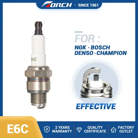 중국 오리지널 토치 점화 플러그 E6C 캔들 교체 부품, 챔피언 5933, L86CC, B6HS, B6HSA용, 고품질