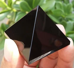 50-60g 1pcs 4cm NATURAL Obsidian Quartz Crystal Pyramid Healing