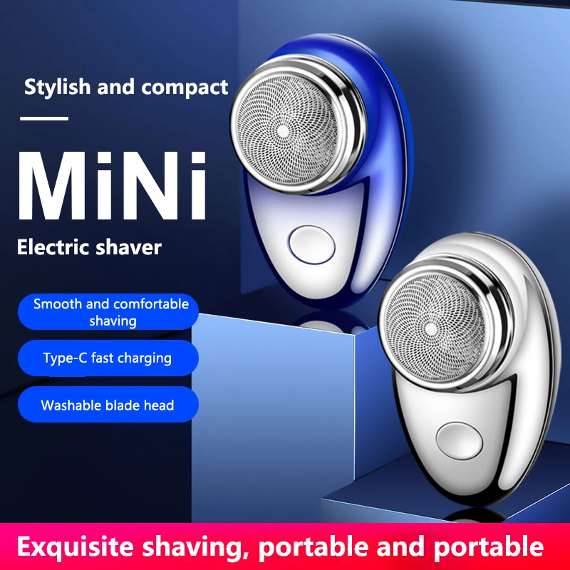Men's Mini Shaver Waterproof Razors Machine with USB Charging Portable Electric Razor Essential Beard Trimmer for Outdoor Travel