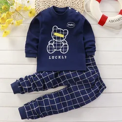 Autumn Sleepwear Pajamas For Girls Boys Long Sleeve Tops+Pants Suits Fashion Home Clothing Baby Kid Sleep Costume