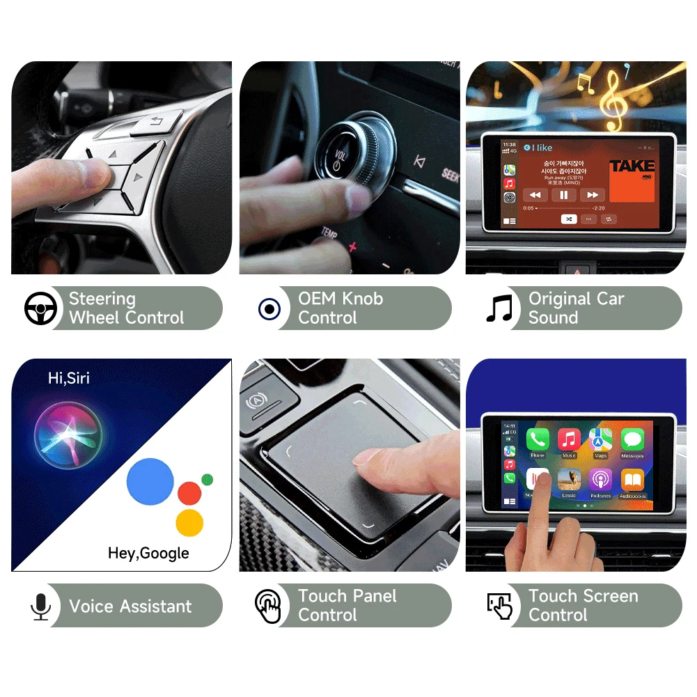 

Автомобильный модуль CarPlay Android Auto AI Box с Bluetooth: интеллектуальный автомобильный коннектор для мультимедийных видеоплееров