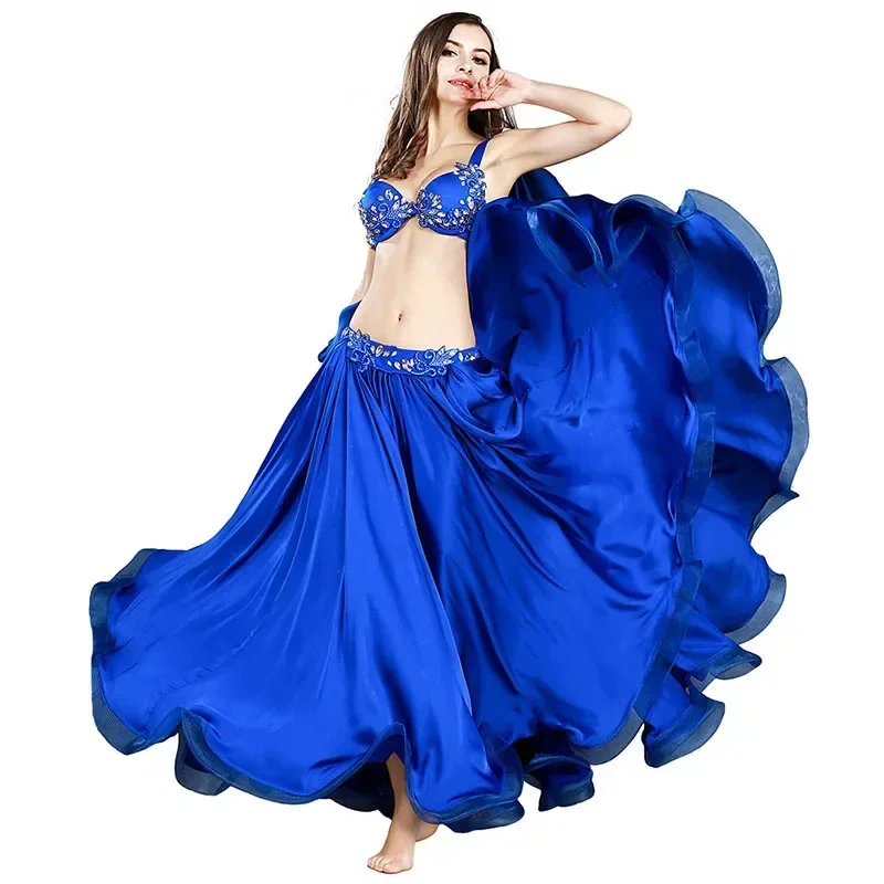 New High-end Handmade Belly Dance Dance Costume Suit Carnival Performance Oriental Dance Outfits Top Bra Long Skirt