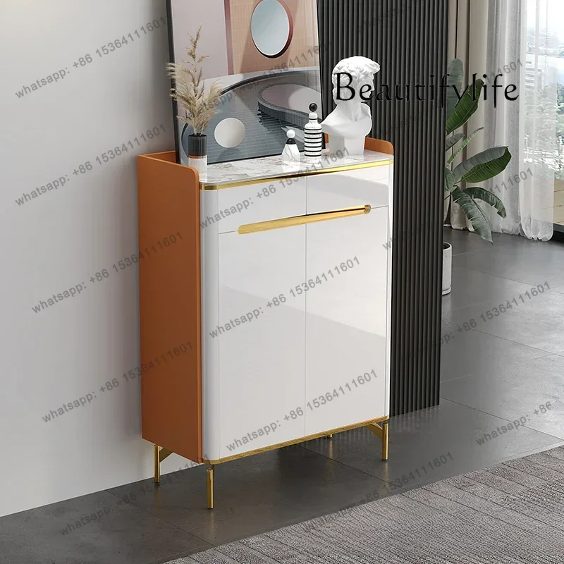 خزانة أحذية جميلة مقاومة للماء بتصميم أبيض فاخر لتوفير المساحة رف الأحذية منظم تخزين الدولاب Chaussures أثاث المنزل #3