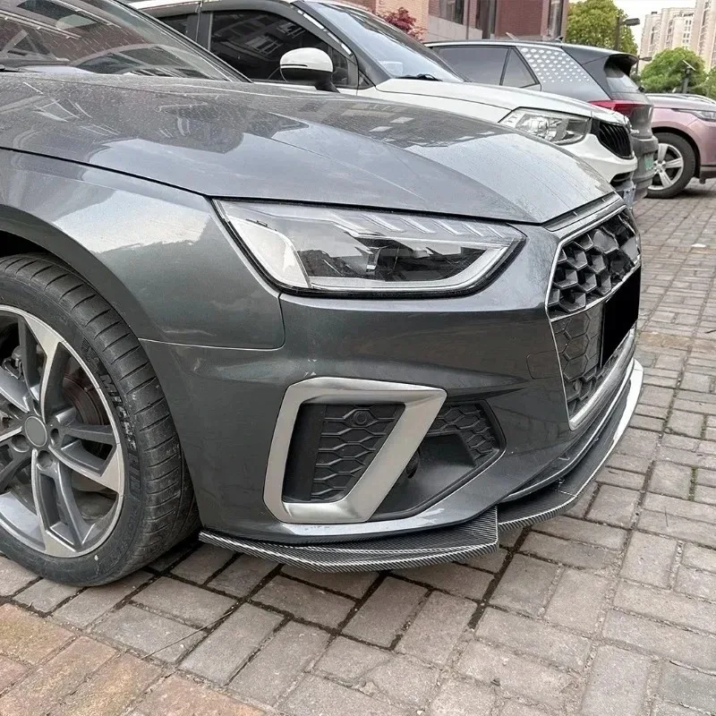 Car Front Bumper Lip For Audi A4 S4 B9.5 S-Line Facelift 2020-2024 Spoiler Splitter Front Lip Canard Cover Body Kit