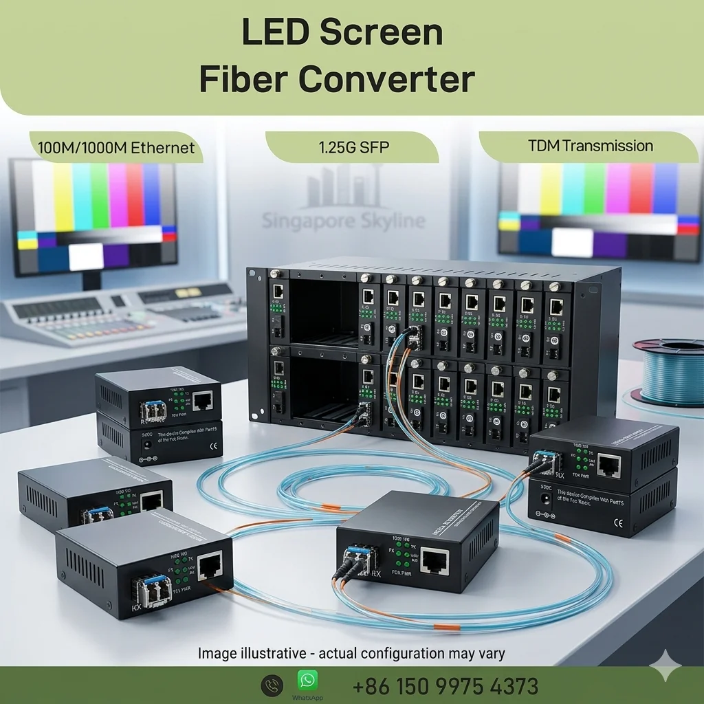 

LED Display Ethernet to Fiber Converter 1000M RJ45 + 1.25G Fiber SC/LC 20KM SM/MM Rack Mount