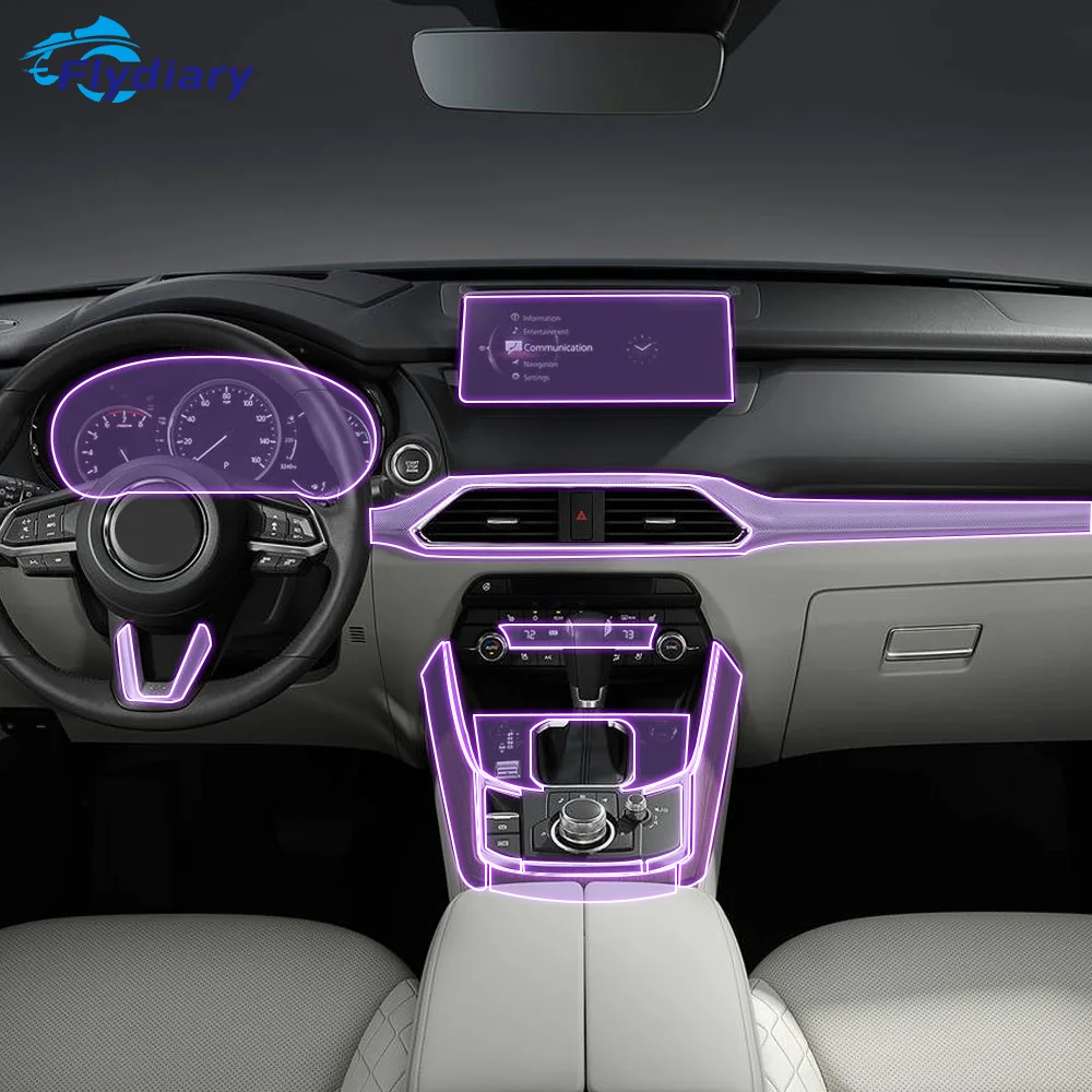 

For Mazda CX-9 2020-2023 Car interior Center console transparent TPU Paint protective film Anti scratch sticker LCD screen PPF