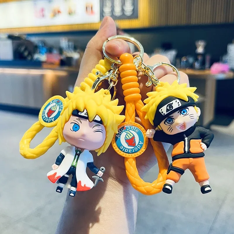 Figura Anime Silicone Pingente Chaveiro para Crianças, Naruto Brinquedo, Jiraiya Hatake Kakashi, Chaveiro para Mochila, Chaveiros Boneca, Presentes