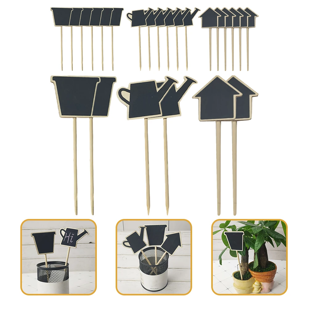 30 Pcs Easel Chalkboard Wood Stakes Message Card Food Plant Label Stakes Labels for Party Buffet Small Signs Plant Tags
