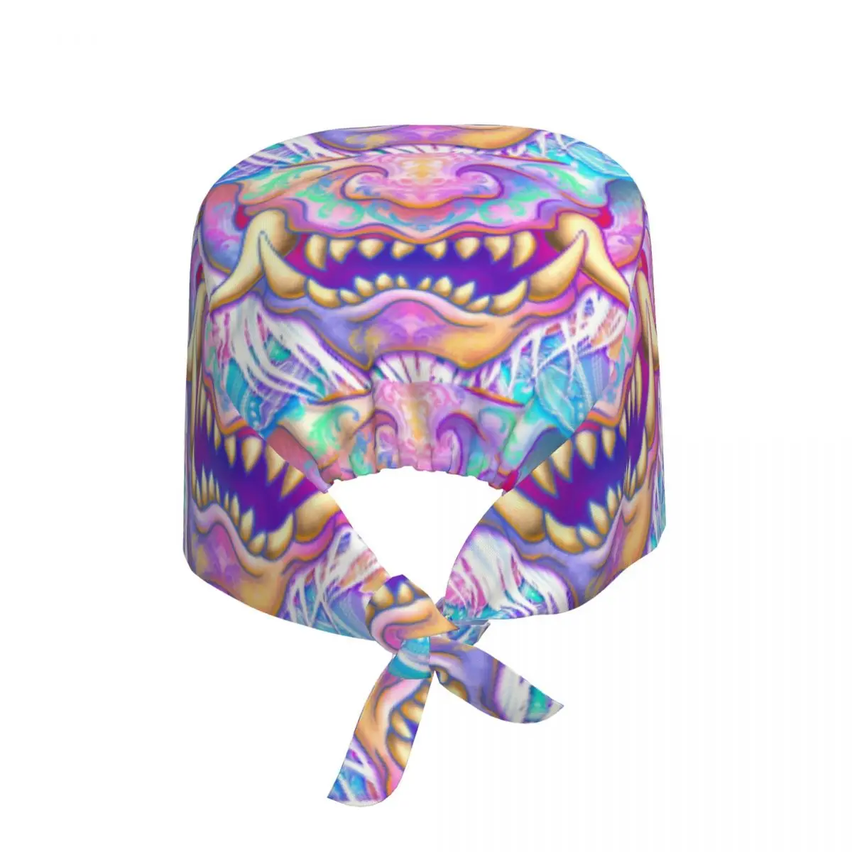 Vaporwave Harajuku Oni Cleaning Working Cap Men Women Japanese Samurai Demon Hannya Scrub Cap Surgicals Hat Nurse Scrubs Hat