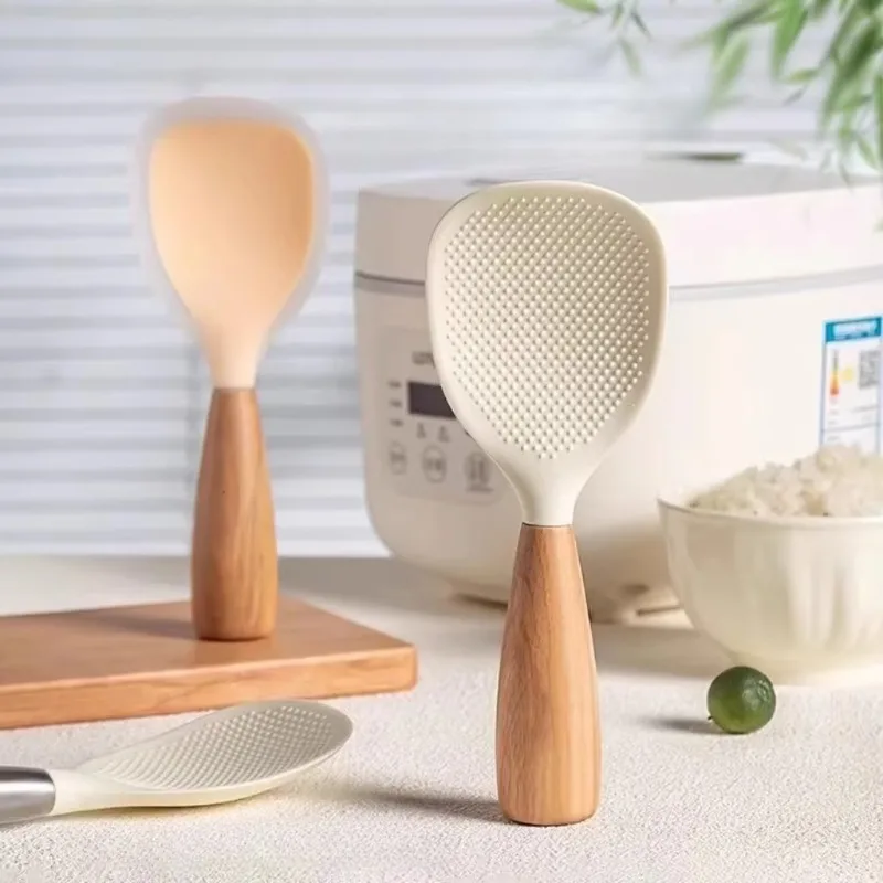 Silicone rice spoon, high temperature resistant, non stick rice spoon, can stand upright rice spoon, food grade rice spoon