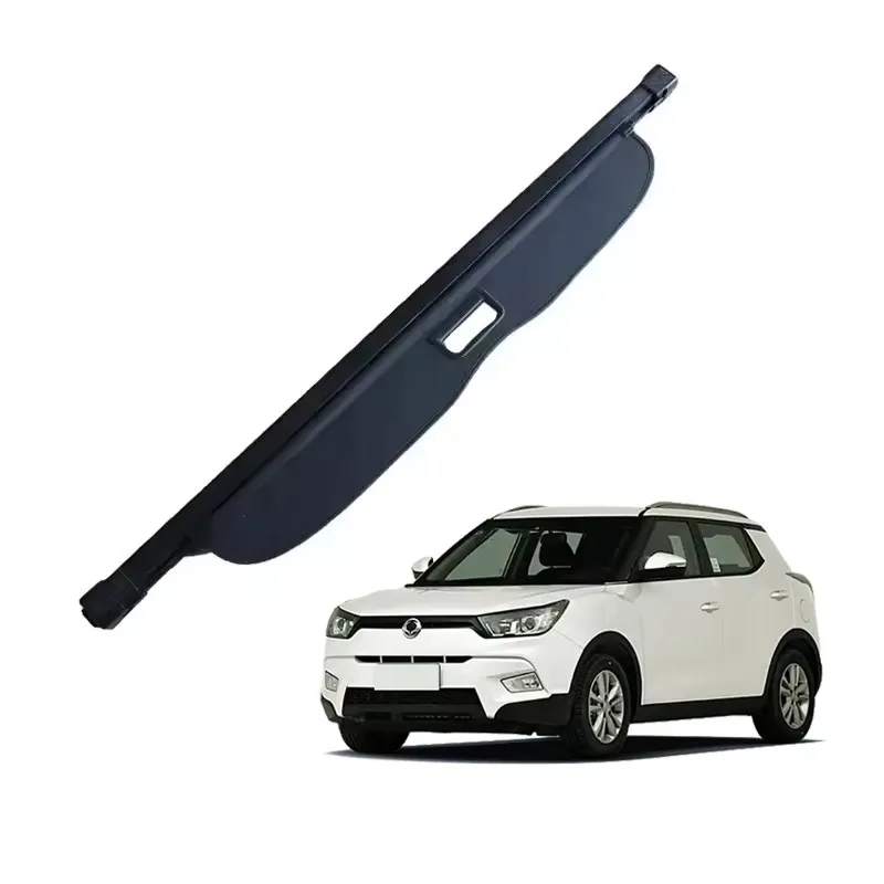 Retractable Trunk Cargo Cover Parcel Shelf, Interior Accessories for Ssangyong Korando, Rexton, Tivoli, Luggage Shield Shade`