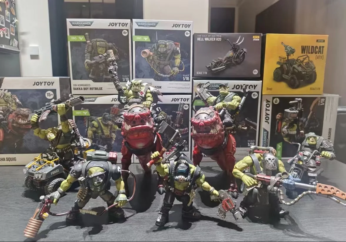 

В наличии JOYTOY 40k 1/18 Ork Kommandos Nob Nazbog Ragrob Snarit Rotbilge Balrukk Аниме Модель Игрушки для Мальчиков Подарки Оригинальная Коробка