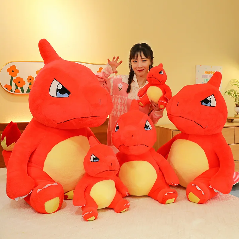 40/80cm Pokemon Large Cute Plush Charmeleon Charmander Huge Toys Anime Doll and Shell Holster Kawaii Plushie Gifts for Childrens