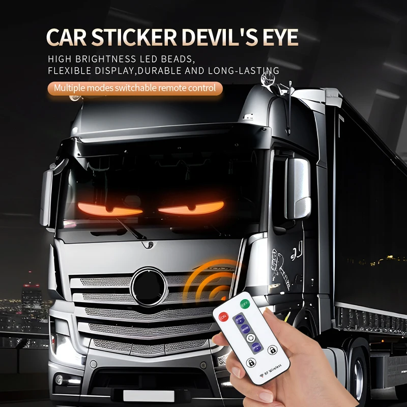 Camion Auto Devil Eye LED Pixel Pannello Luce Telecomando Morbido Pieghevole Illuminazione Scorrimento Per Bordo Parabrezza 12V 24V