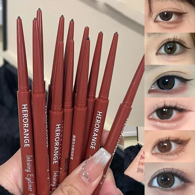 10 Farben Eyeliner-Stift, geschmeidig, weinrot, weich, hochpigmentiert, wasserfest, matt, Aegyosal Lying Silkworm Augen-Make-up – Detail 2