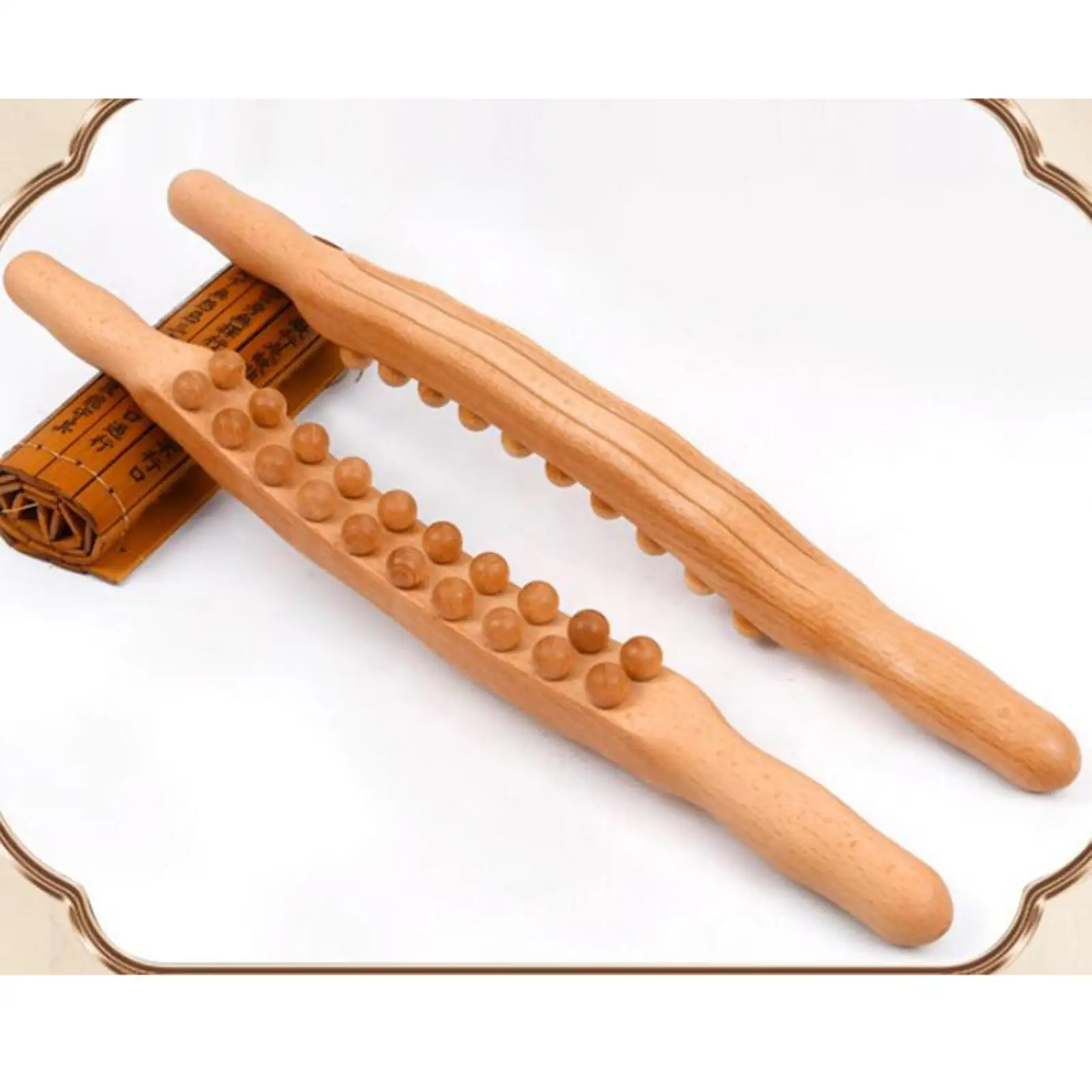 

Professional Wooden Massager Stick Cellulite Reduction Guasha Scraping Stick Handheld for Abdomen Leg Shoulder Waist Neck