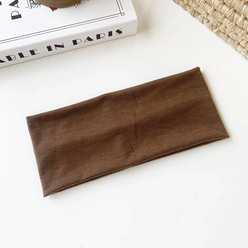 Hair Accessories Cotton Wide Headband Wash Face Solid Color Casual Headband Soft Fabric Knitted Headband Sports