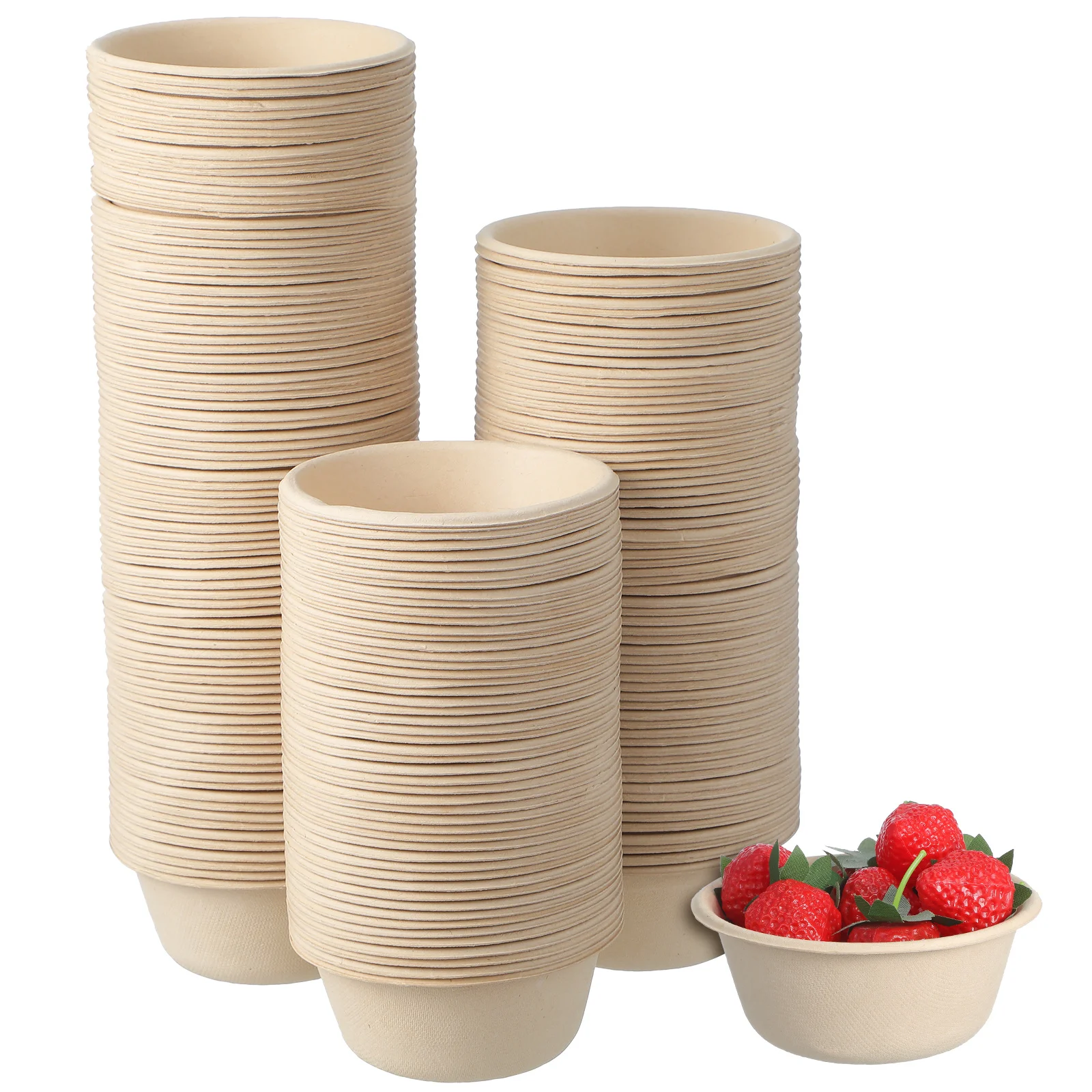 

200Pcs Disposable Paper Bowls Heavy Duty Round Containers for Hot Soup Dessert Serving Parties Outdoor Events Small Paper Bowls