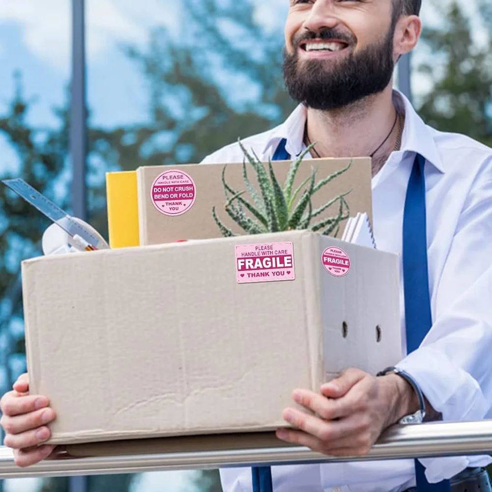 

Fragile Warning Labels Self-Adhesive Packaging Stickers For Shipping Caution Tape Moving Package Label Supply