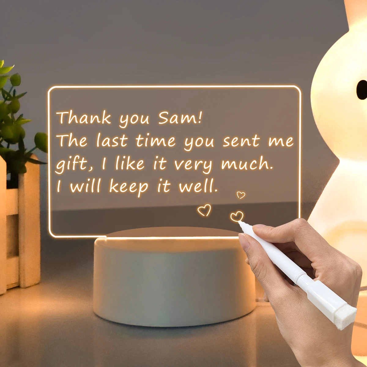 USB Message Board Urlaub Licht mit Stift Note Board kreative LED Nachtlicht Geschenke für Kinder Freundin Dekoration Nacht lampe