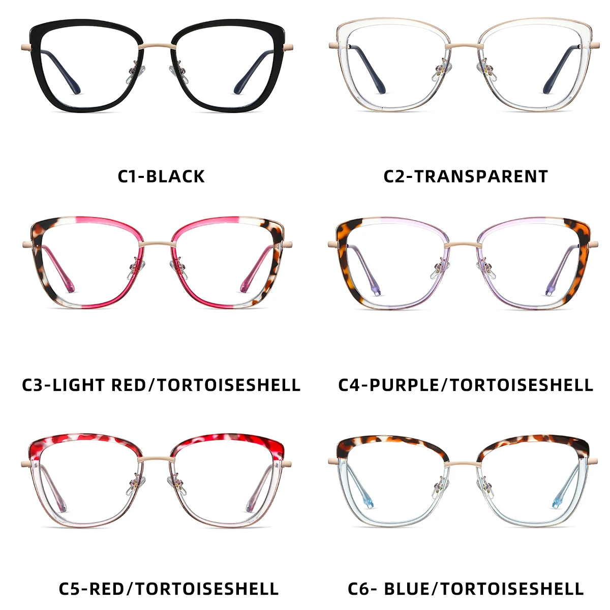 JMISUS Japanese Fashion Butterfly Prescription Glasses Square Acetate Myopia Progressive Eyewear with Spring Leg