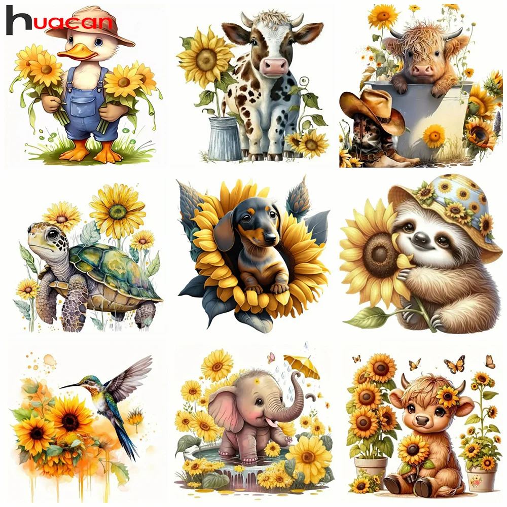 Huacan Diamant Malerei Set Tai Chi Sonnenblume volle quadratische runde Mosaik Stickerei Yin Yang Landschaft Wohnkultur