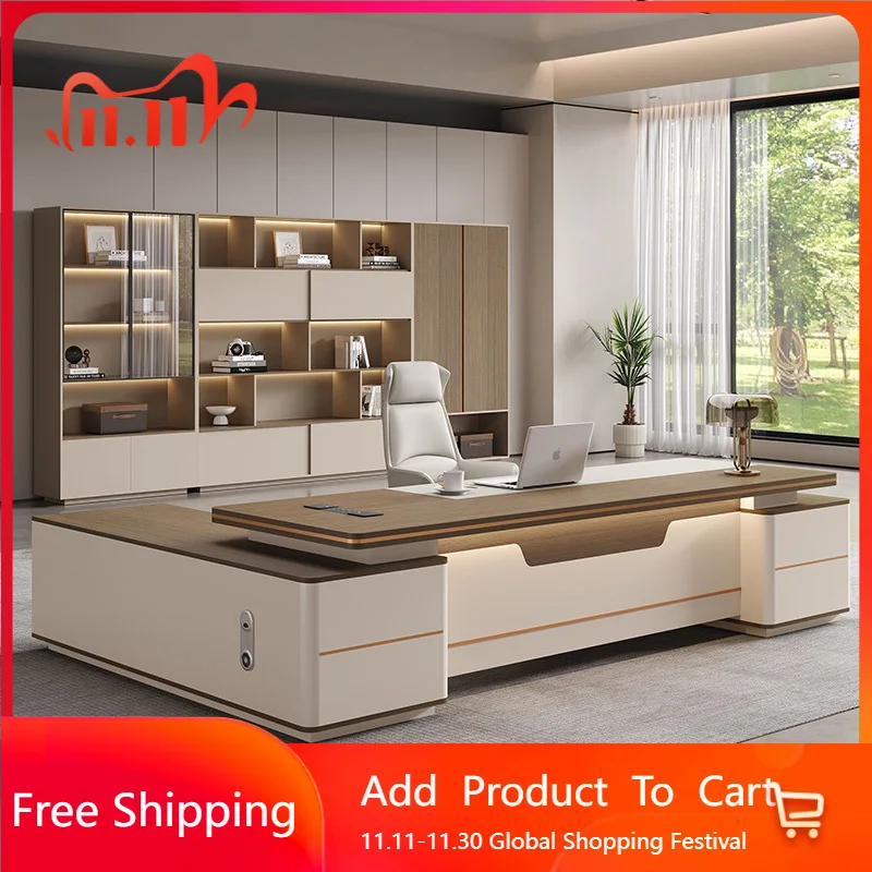 

Executive Organizers Office Desk Luxury Bedroom Lshaped Display Office Desk Aesthetic Multifunctional Ufficio Home Furniture