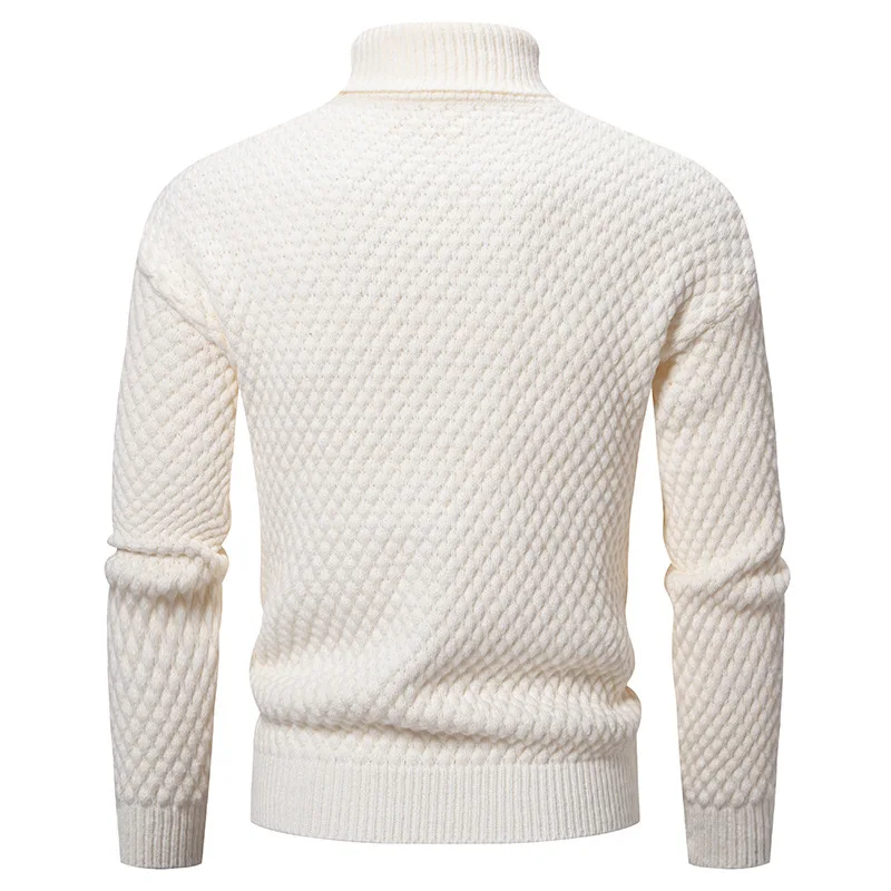 2024 Autumn Winter Turtleneck Sweater Men Slim Fit Knit Pullovers Fashion Warm Casual knitted Sweater Mens Long Sleeve Pullovers