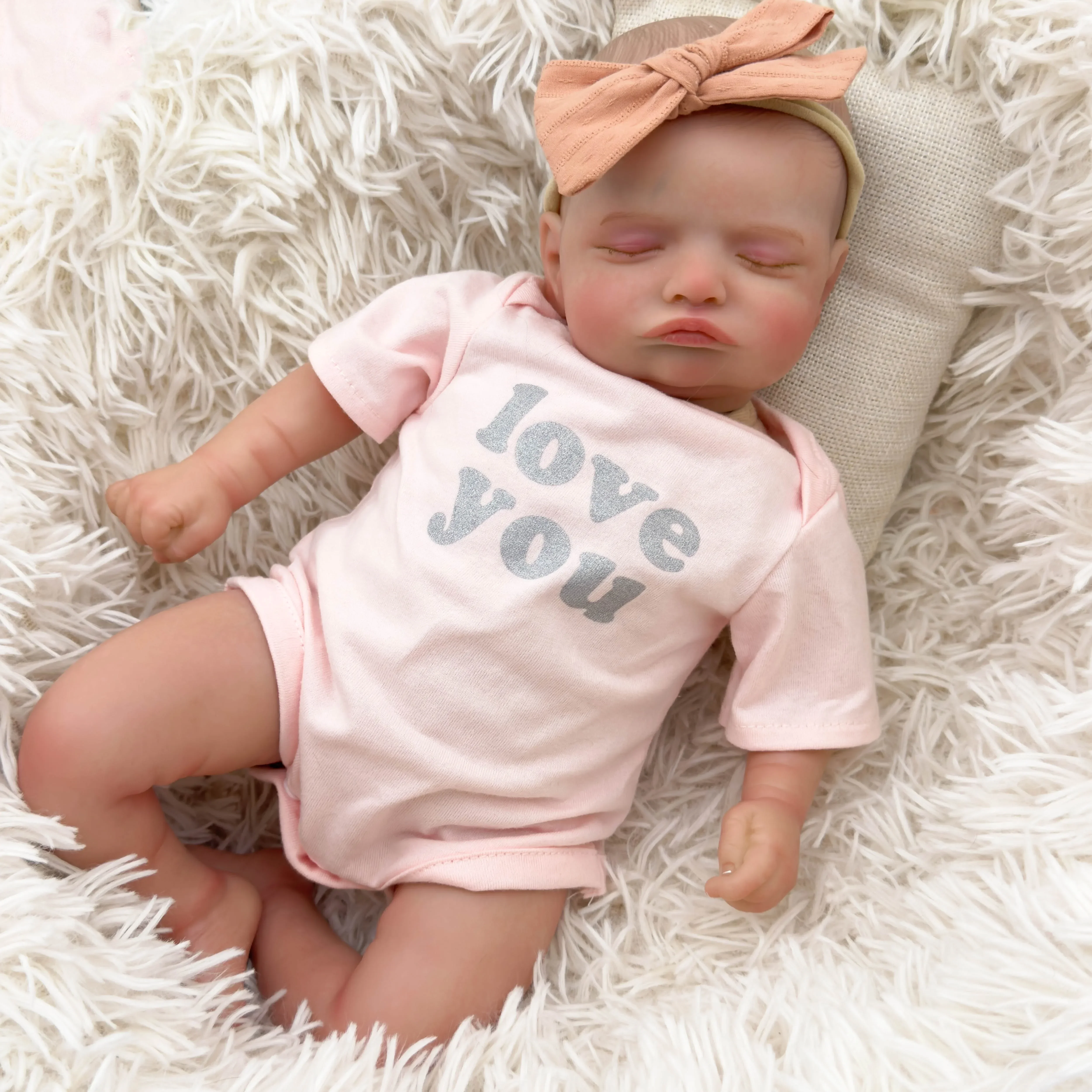 

45CM Rosalie Already Painted Newborn Baby Reborn Doll Hand Paint Hair with High Quality 3D skin Tone Painted Visible Veins