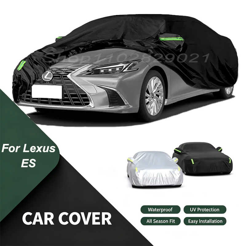 Full Car Cover For Lexus ES All Weather Outdoor Snow Sun UV Dustproof with Reflective Strips Wind Straps