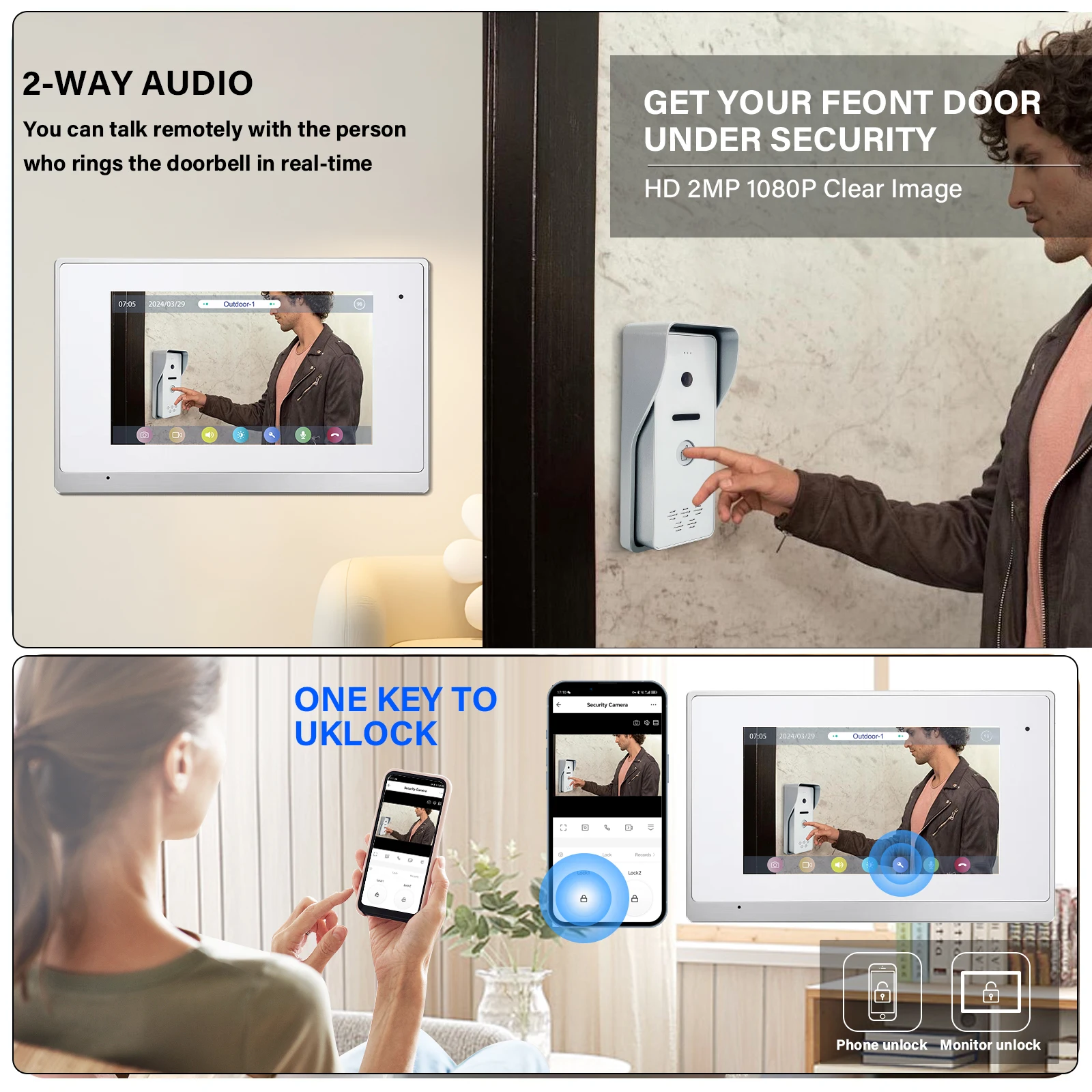 30%OFF30%OFF30%OFF  OEM/ODM Factory videophone tuya smart ring doorbell vision remote video protecting your home smart door bell