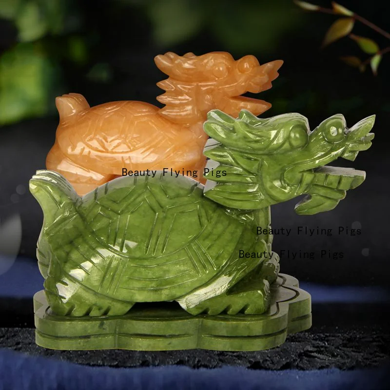 

Natural Jade Carving Dragon Turtle Handicrafts Stone Carving Creative Dragon Turtle Home Ornaments Home Accessories