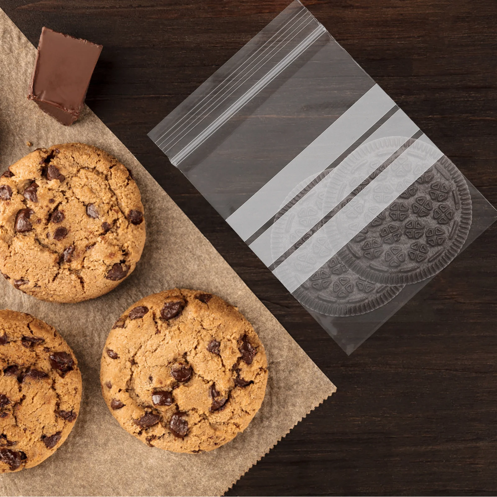 

100Pcs Self-Sealing Resealable Bags Writable Food Storage Bag Reusable Packaging for Candy Coffee Tea Nuts Small Business Pouch