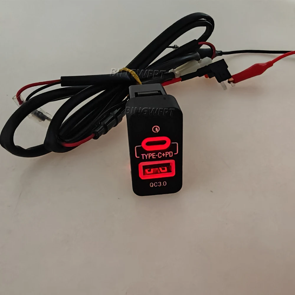 Car USB Charger Type C PD QC3.0 For Haval M6 H6 Wingle 5 Wingle 6 2011-2017 Quick Charge Interface Socket Power Adapter Button