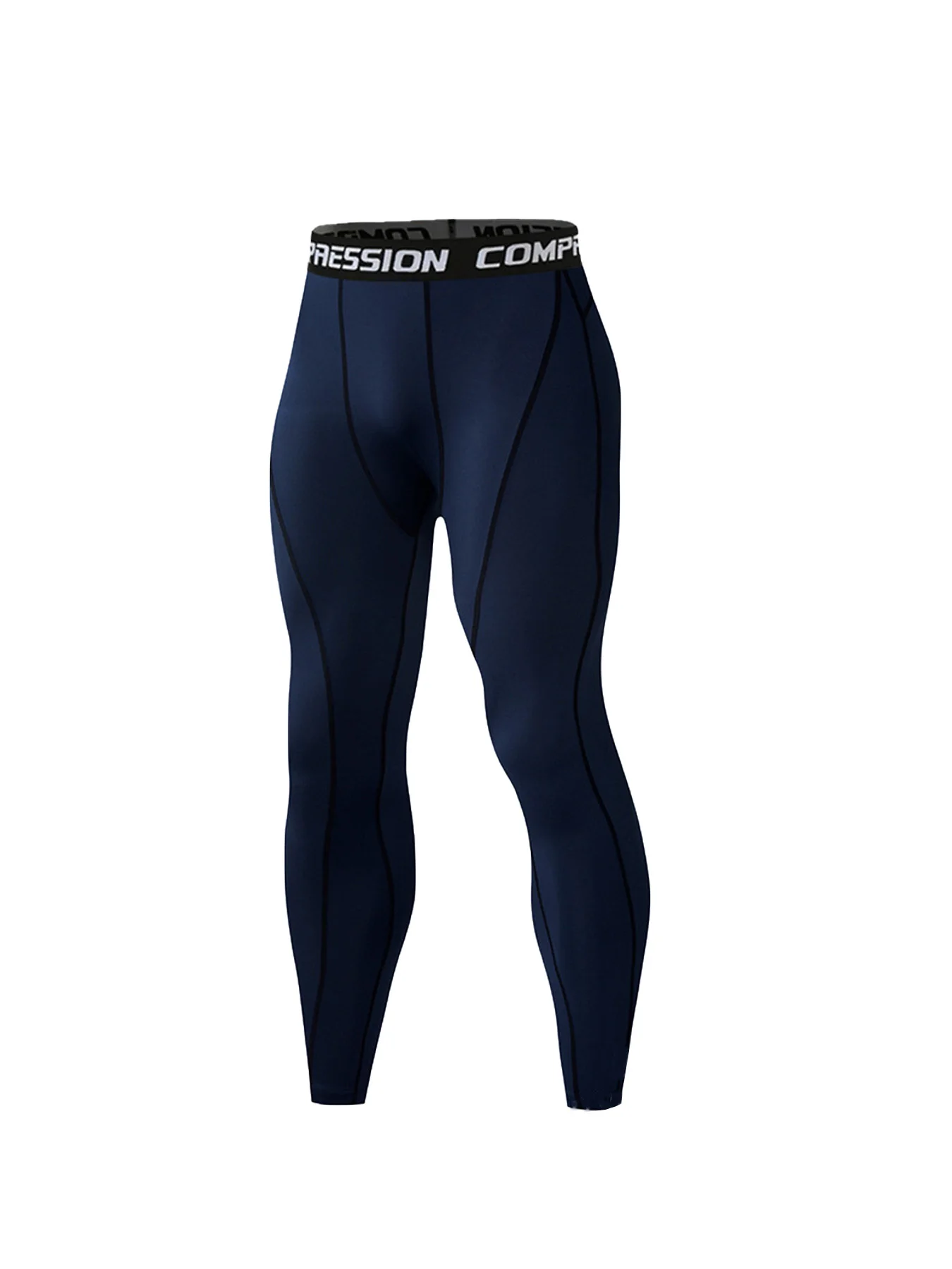 

Men's Navy Compression Sports Pants | Breathable & Skin-Friendly as Free as Natural Breathing, Snug Fit Without Restraint