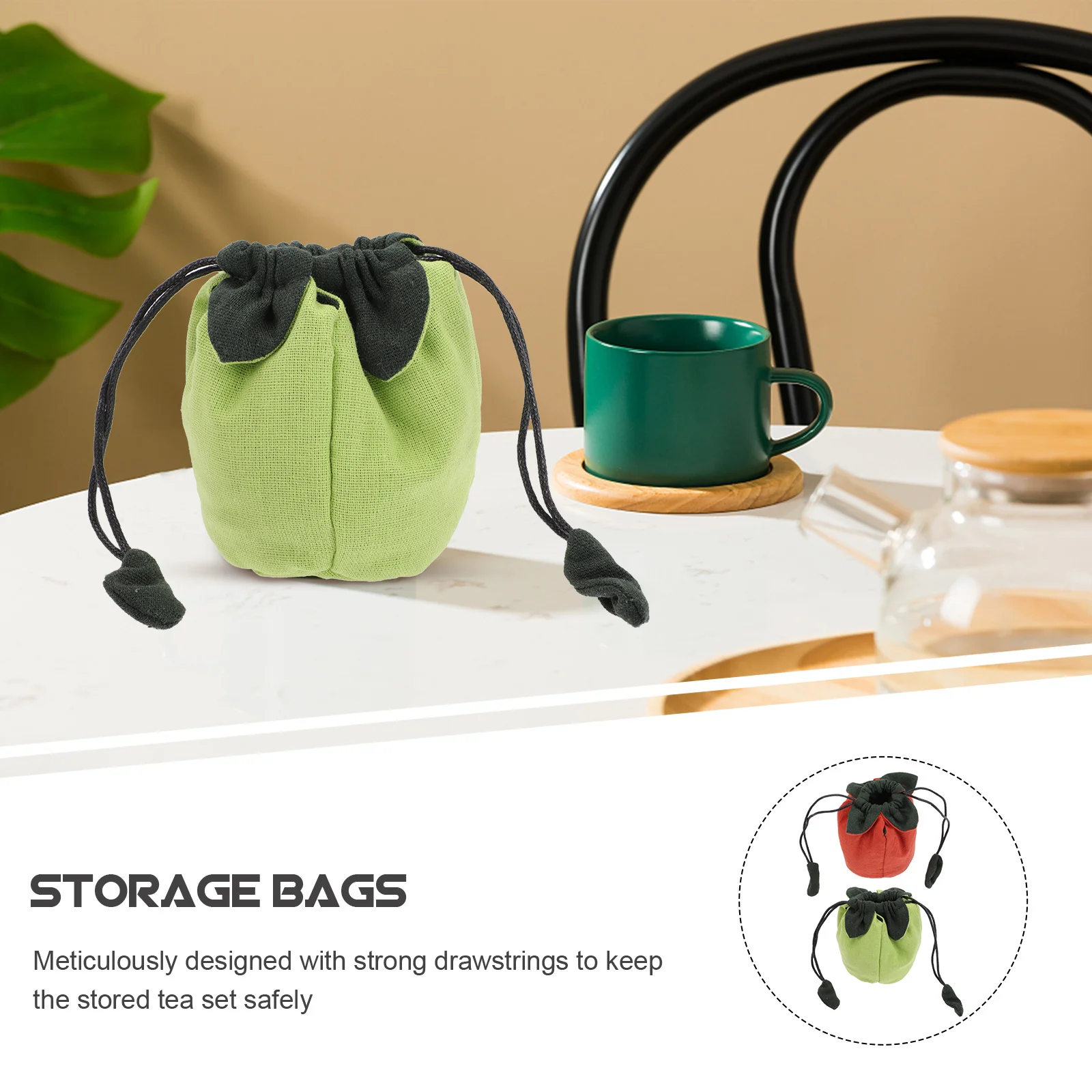 

2Pcs Portable Teacup Storage Bag Travel Drawstring Pouch for Teapot Cups Jewelry Sundries Organizer Travel Teacup Storage Bag