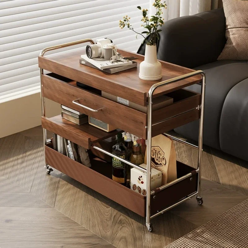 Vintage Originality Coffee Tables Living Room Bedroom Storage Movable Utility Cart Practical Stoły Kawowe Home Furniture HQ40TC