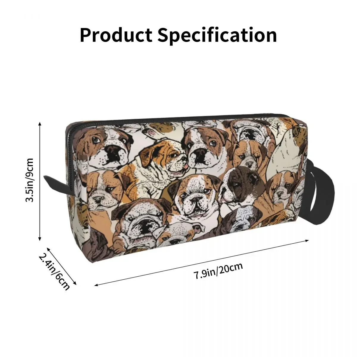 Social English Bulldog Makeup Bag Cosmetic Organizer Storage Dopp Kit Toiletry Cosmetic Bag for Women Beauty Travel Pencil Case