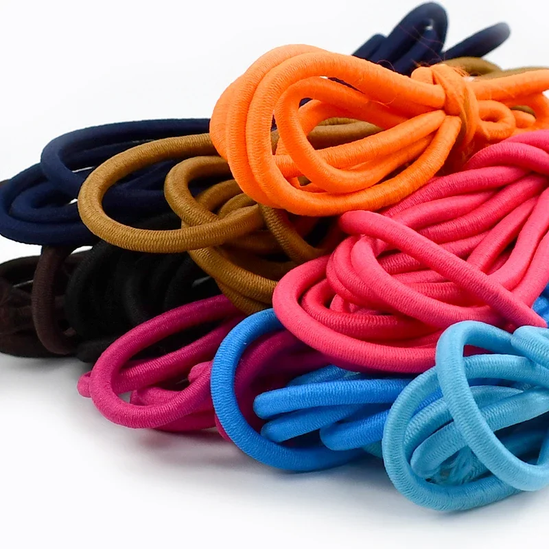 Corde élastique colorée 5/10/20M, bande de caoutchouc ronde de 5mm pour bandeau, cordon élastique pour vêtements, couture, cordons élastiques à ressort, fournitures