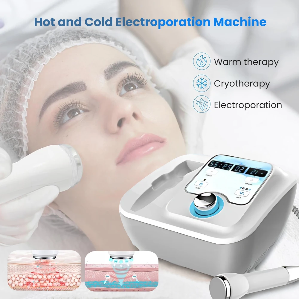 2024 NEW Dcool Portable Cool + Hot + EMS For Skin Tightening Anti Puffiness Facial Electroporation Machine Beauty Device