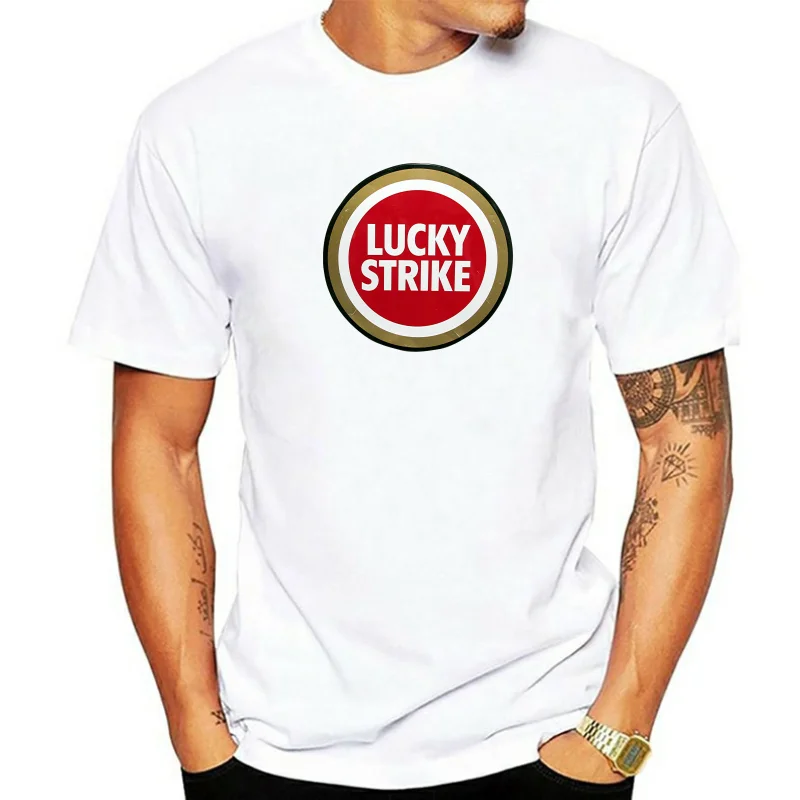 Lucky Strike T Shirt Distressed Logo Vintage Style Distressed Heather Grey Tee Print Cotton High Quality coat clothes tops