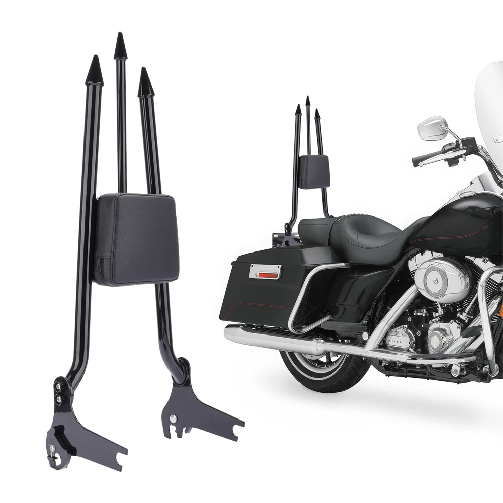 

27" Tall Sissy Bar Passenger Backrest Rear Pad for Harley Touring Road King Street Glide Road Glide Electra Glide 1997-2008